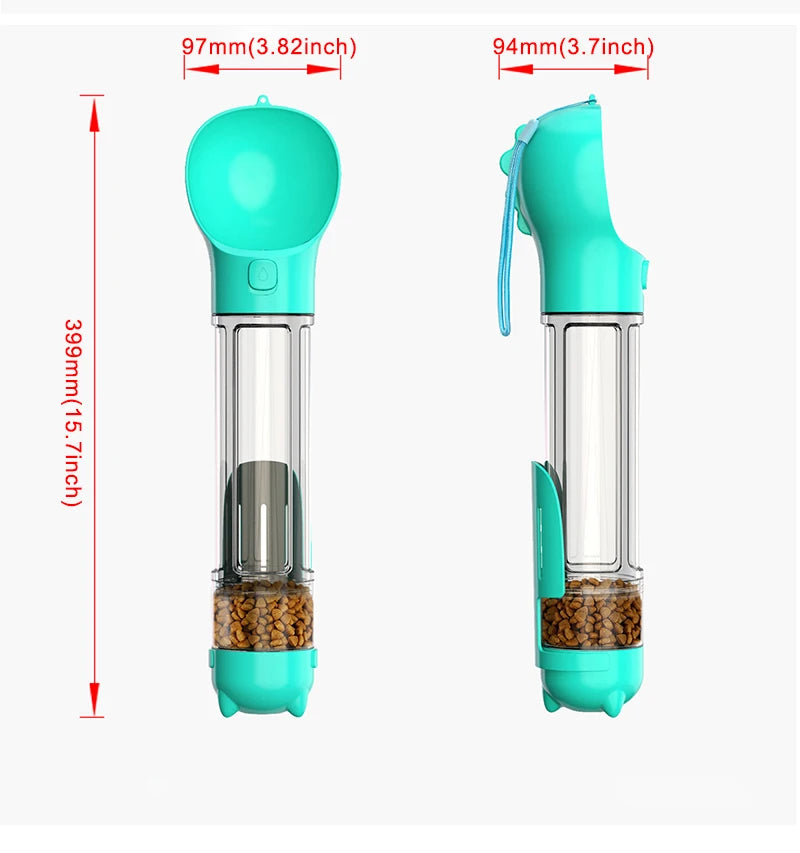 Botella multifuncional para perro 3 en 1